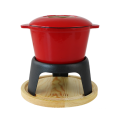 Heavy-duty Enamel Cast Iron Fondue Set